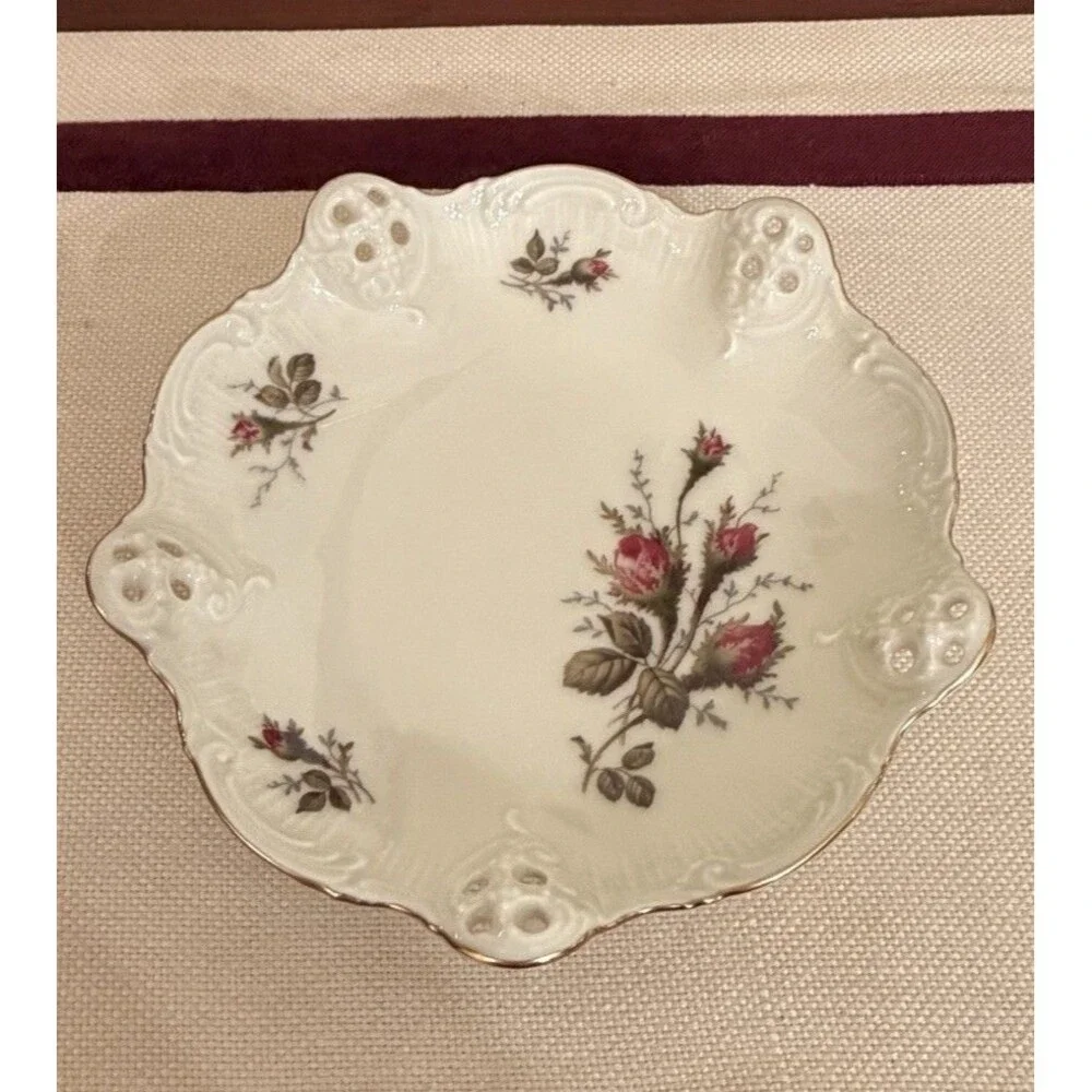 Rosenthal Group Classic Rose Candy Bowl Scalloped Edge Rose Floral Design